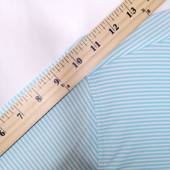 Under Armour Polo Shirt Mens Large Striped Blue, White Performance Loose Tech - Picture 9 of 12